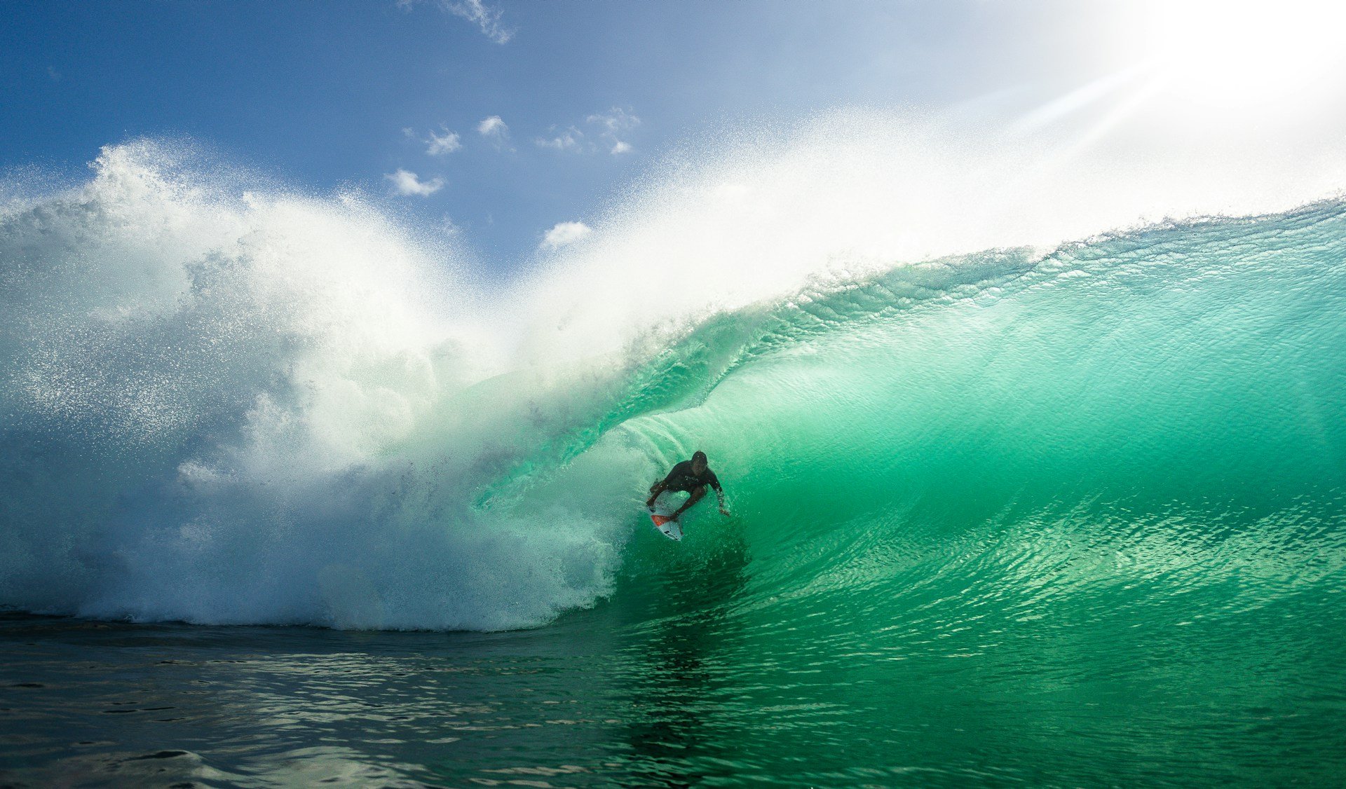 Perfect barrel at Padang Padang, Bali. Photo: byronetmedia